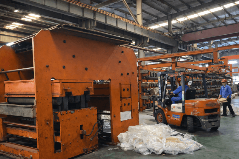 6-3ST steel cord conveyor belt production line with heavy-duty processing equipment in factory workshop