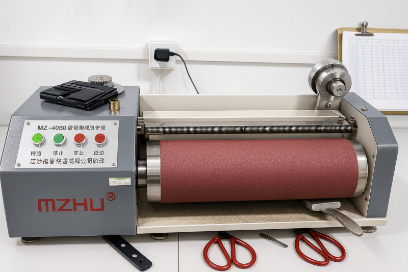 Rubber abrasion resistance testing machine for conveyor belt cover rubber