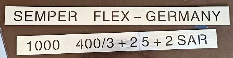 SEMper Flex Germany OEM logo and belt specification marking on rubber conveyor belt