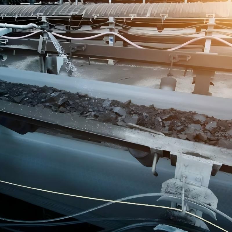 Coal mine conveyor belt in operation for bulk material handling