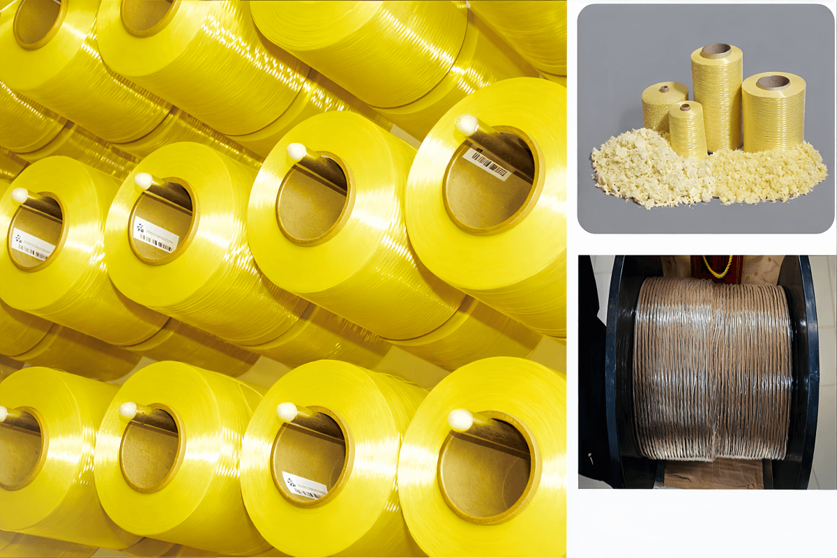 ✅ 1️⃣ 替代文本（Alt Text） Aramid fiber (Kevlar) yarn and core material used for high strength reinforced conveyor belt construction
