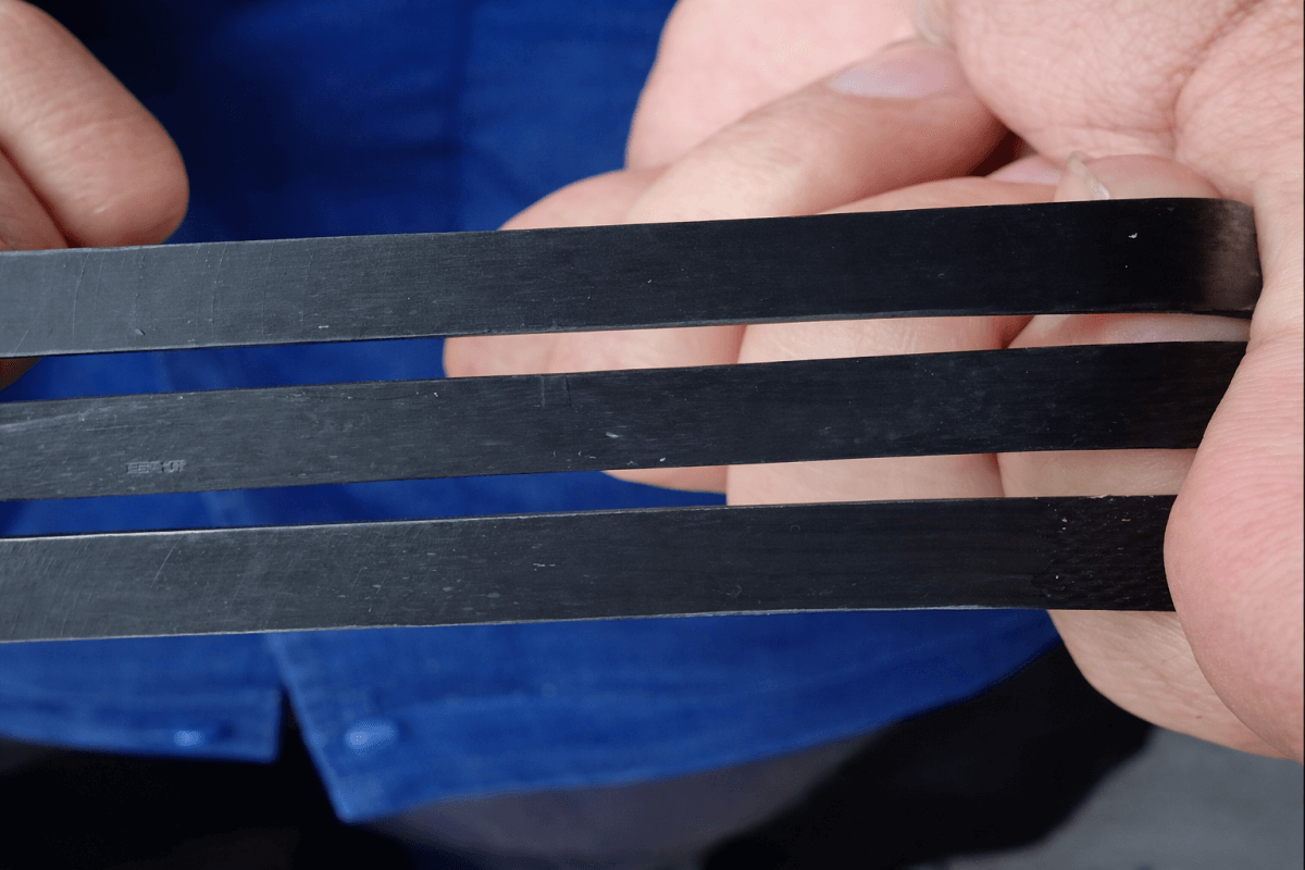 Pipe conveyor belt rubber test strips used for tensile strength and material performance evaluation