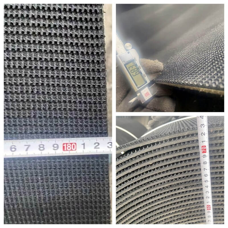 Rough top conveyor belt surface texture and thickness measurement with digital caliper